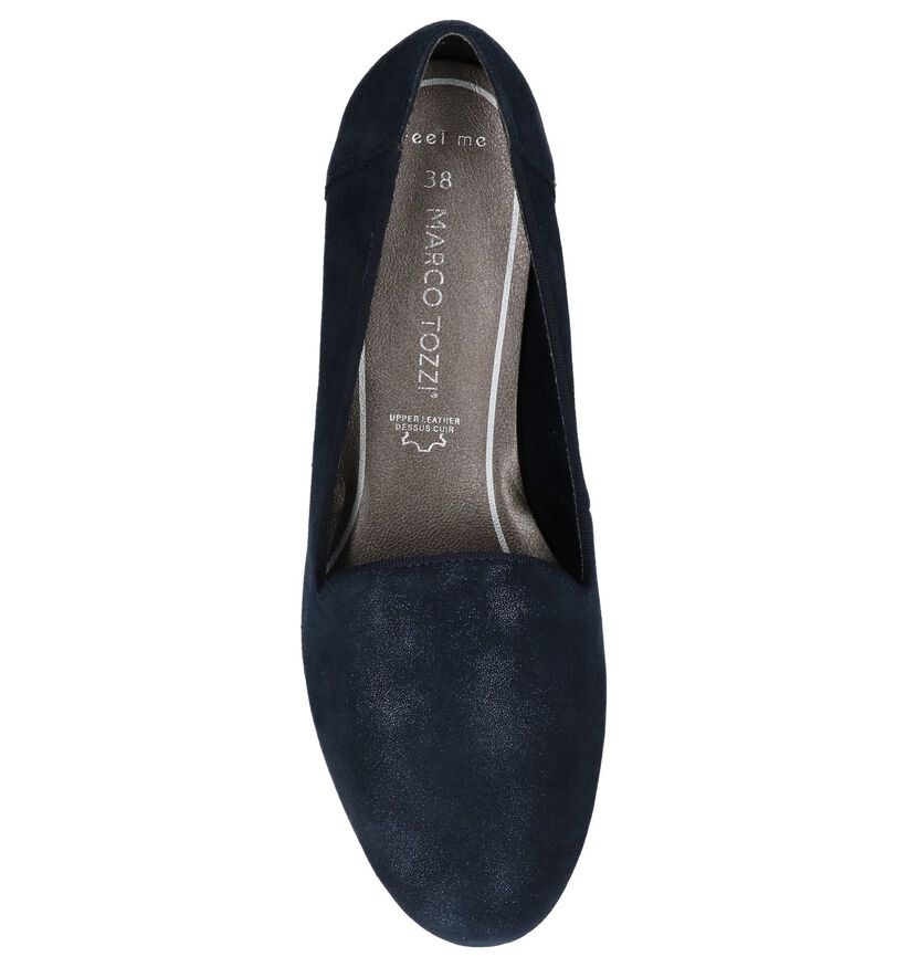 Donkerblauwe Loafers Marco Tozzi in daim (242972)