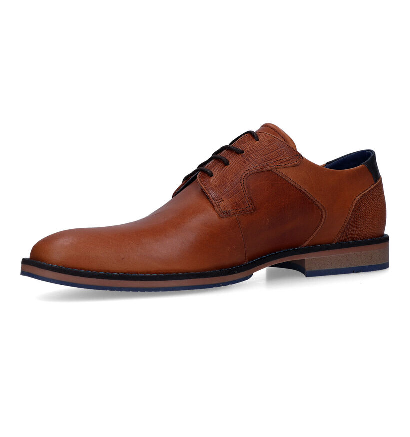 Bullboxer Cognac Geklede Veterschoenen voor heren (331808) - geschikt voor steunzolen