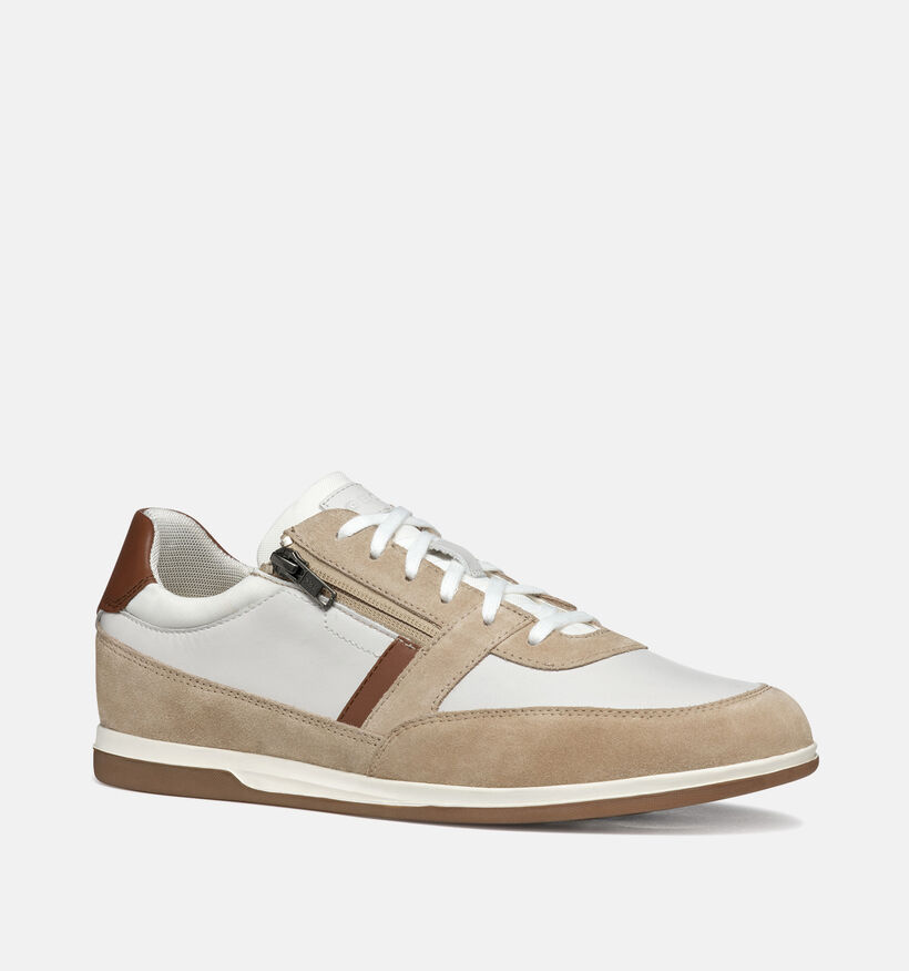Geox Renan Witte Veterschoenen voor heren (351620) - geschikt voor steunzolen
