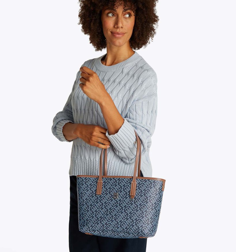 Tommy Hilfiger Monoplay Leather Mini Tote Blauwe Shopper voor dames (352875)