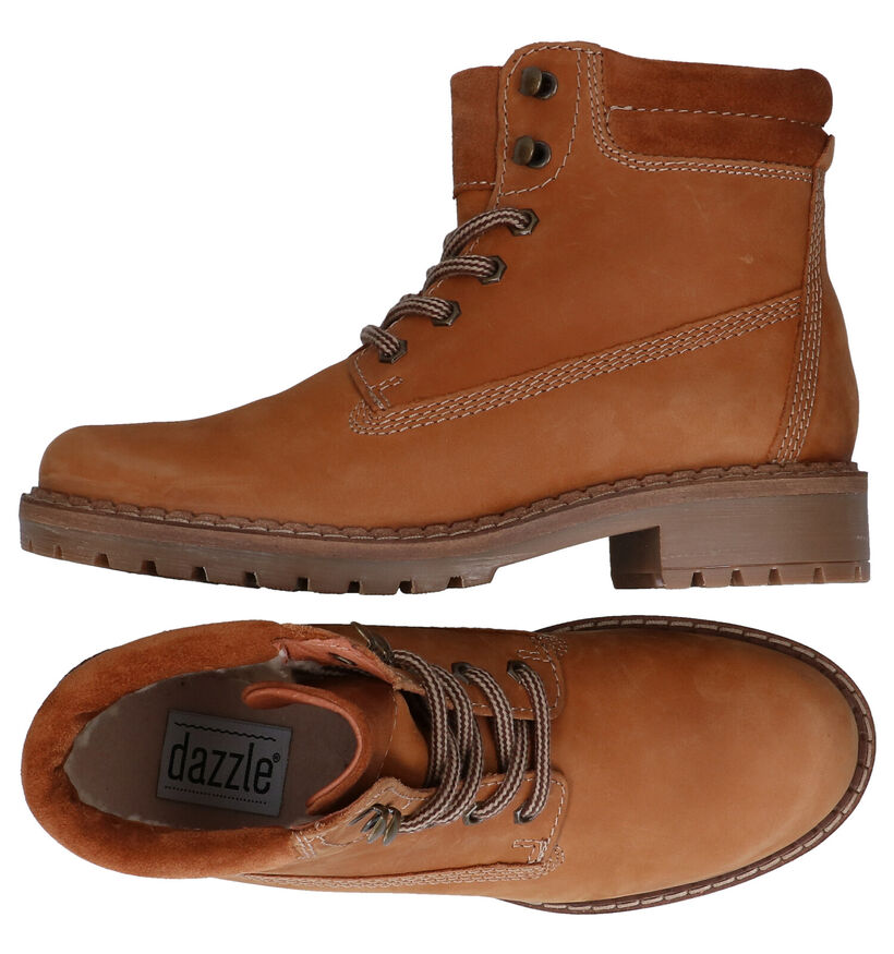 Dazzle Boots à lacets en Orange en nubuck (278832)