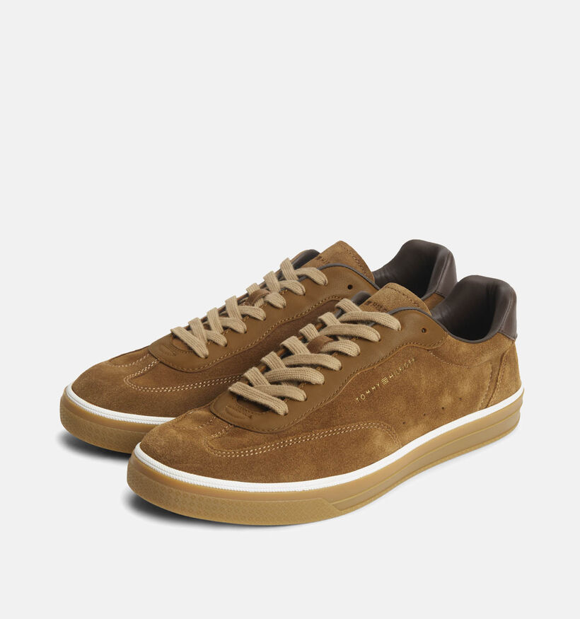 Tommy Hilfiger Lux Suede Leather Cognac Sneakers voor heren (374913) - geschikt voor steunzolen