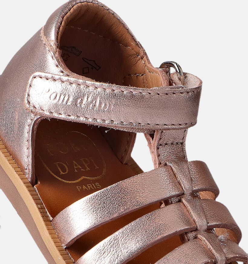 Pom d'Api Poppy Strap Sandales en Or rose pour filles (354622)