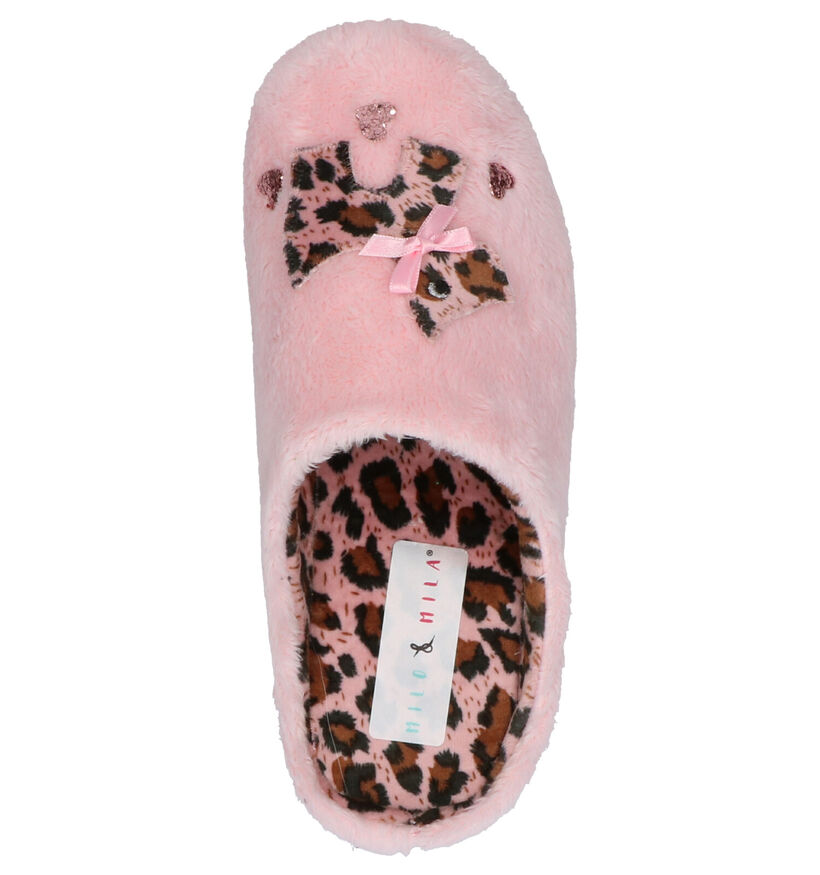 Milo & Mila Roze Pantoffels in stof (255005)