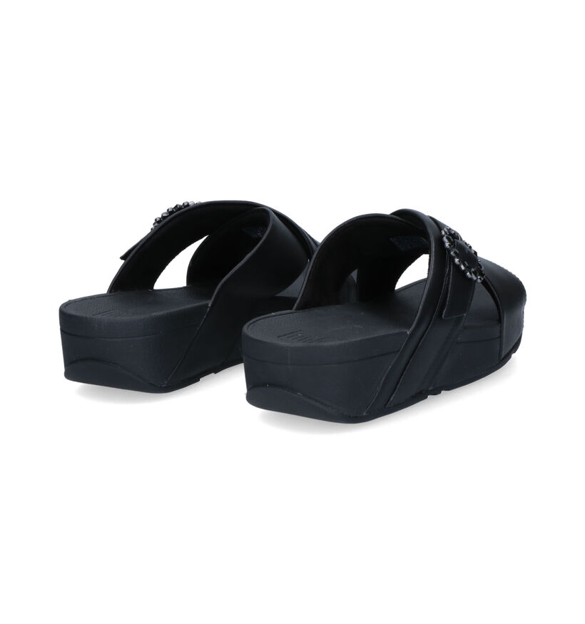 FitFlop Lulu Crystal Buckle Cross Slides Nu-pieds en Beige pour femmes (336985)