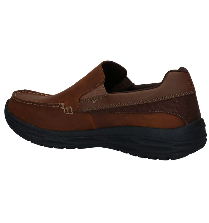 Skechers Harsen Ortego Bruine Instappers in nubuck (277909)