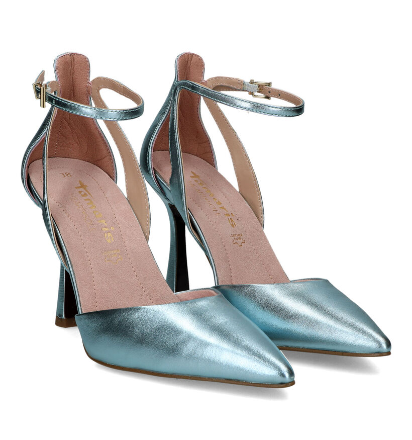 Tamaris Blauwe High Heel Pumps met Riempje voor dames (320560)