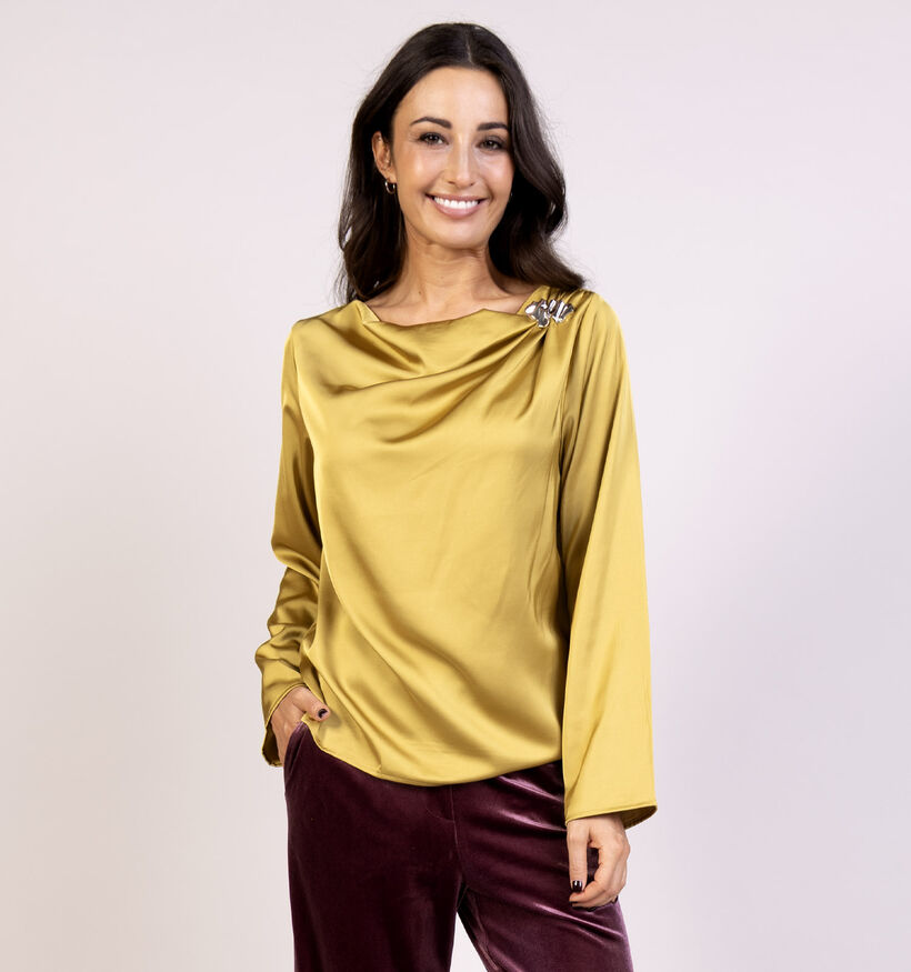 Vila Gea Buckle Blouse en Jaune pour femmes (372348)