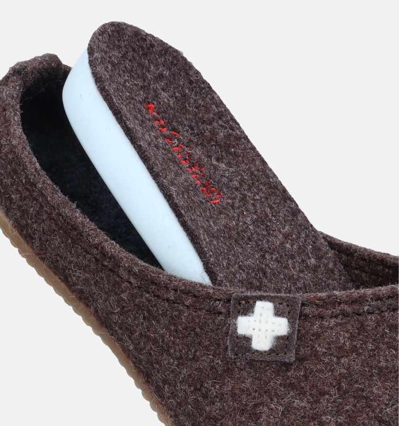 Living Kitzbühel Bruine Pantoffels voor steunzolen voor heren (349354) - geschikt voor steunzolen