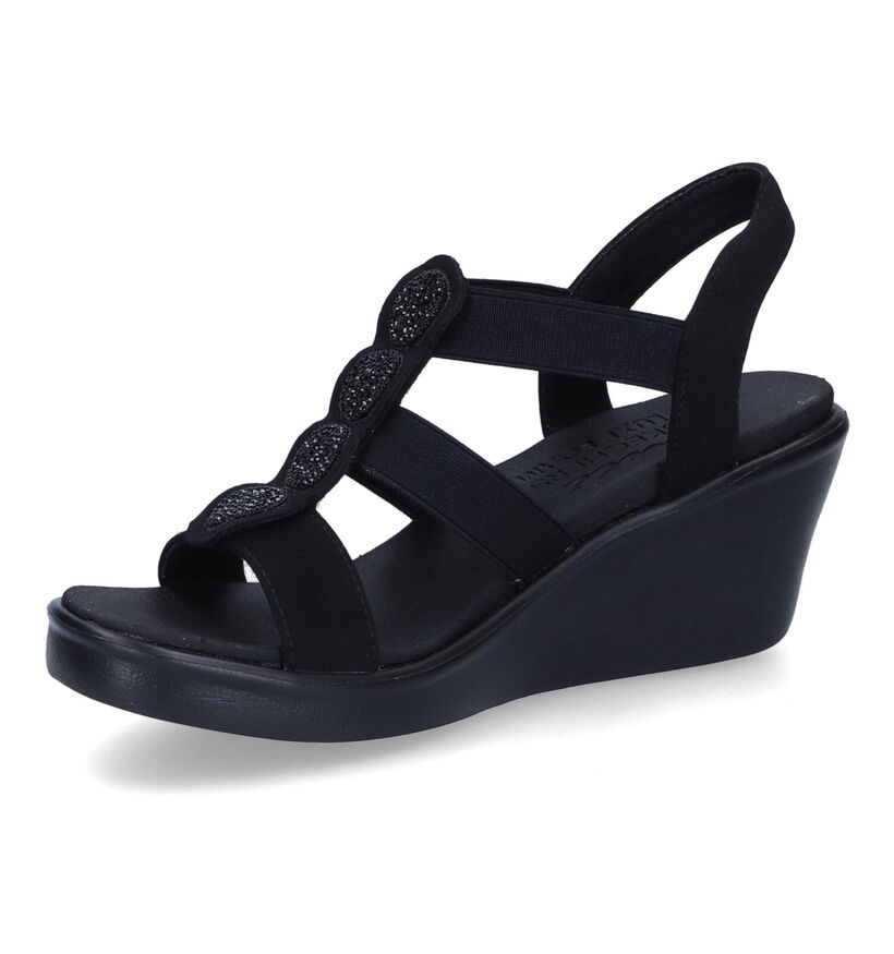 Skechers Rumble on Camp Glam Zwarte Sandalen in stof (310875)