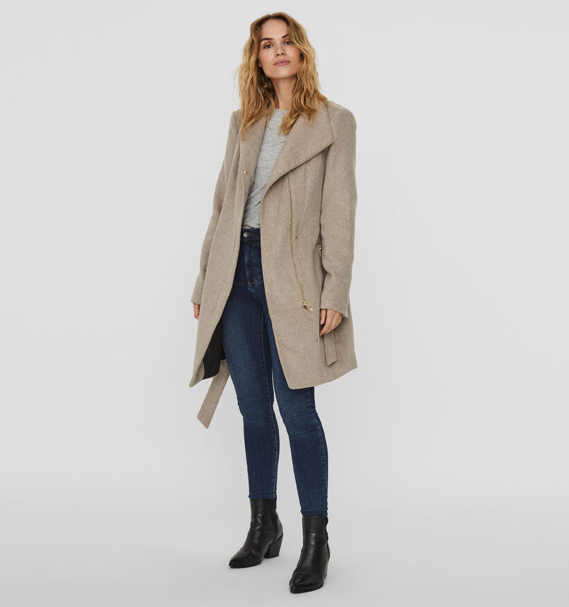 Vero Moda Grijze Halflange wollen jas voor dames (328984)