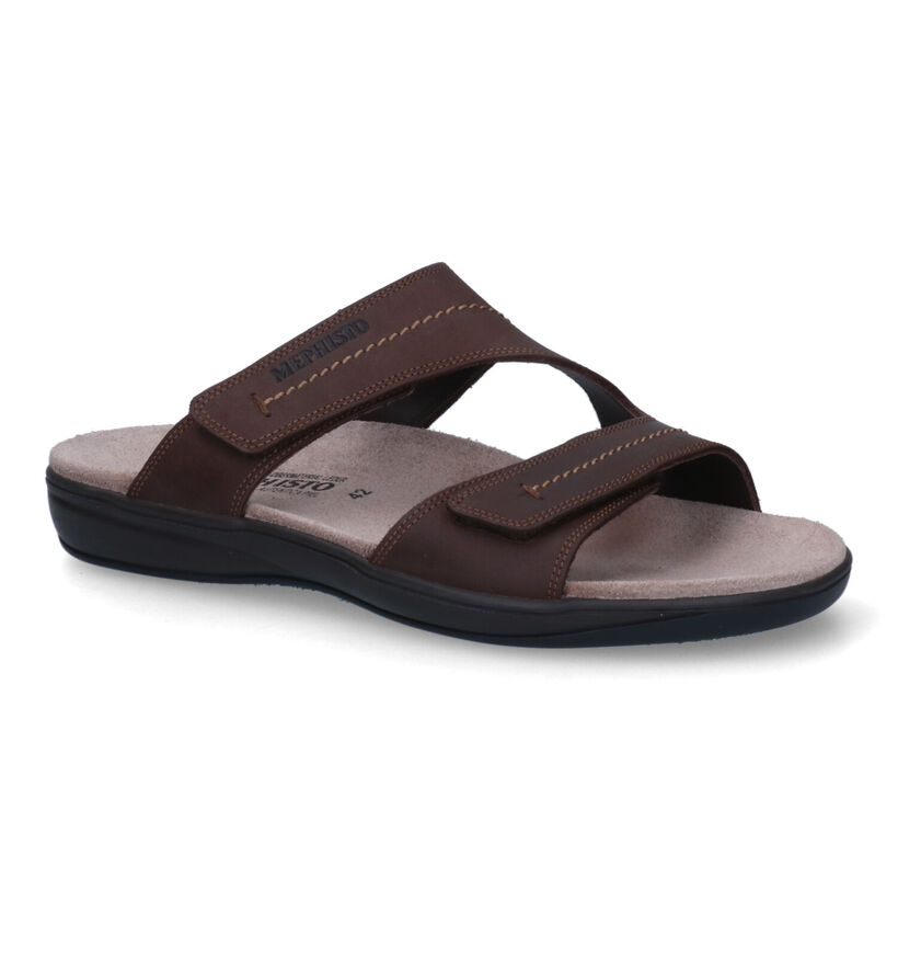 Mephisto Stan Grizzly Bruine Slippers in leer (307312)