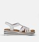 Rieker Sandales compens&eacute;es en Blanc pour femmes (370381)