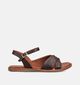 Laurent David Sandales plates en Brun fonc&eacute; pour femmes (373543)