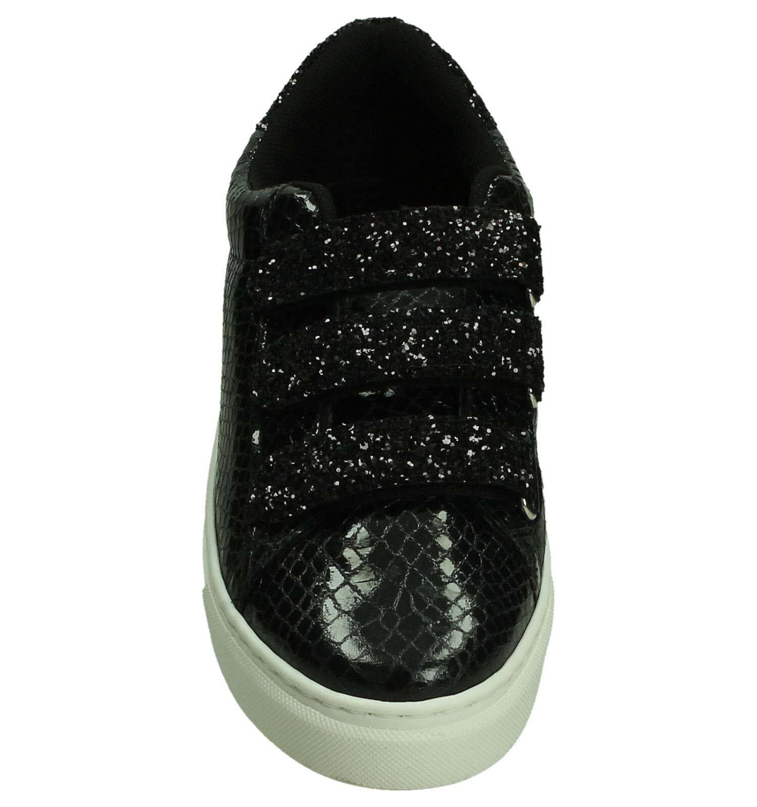 Zwarte Dazzle Sneakers met Slangenprint Dames Sneakers Online op TORFS .BE