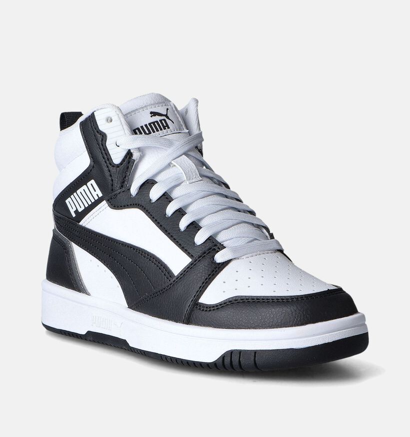 Puma Rebound v6 mid Baskets en Blanc pour filles, garçons (350368) - pour semelles orthopédiques