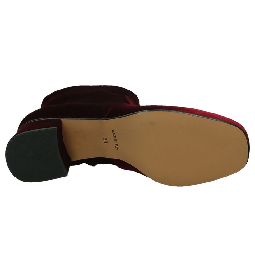 Les Autres Bordeaux Enkellaarzen Velours in velours (197011)