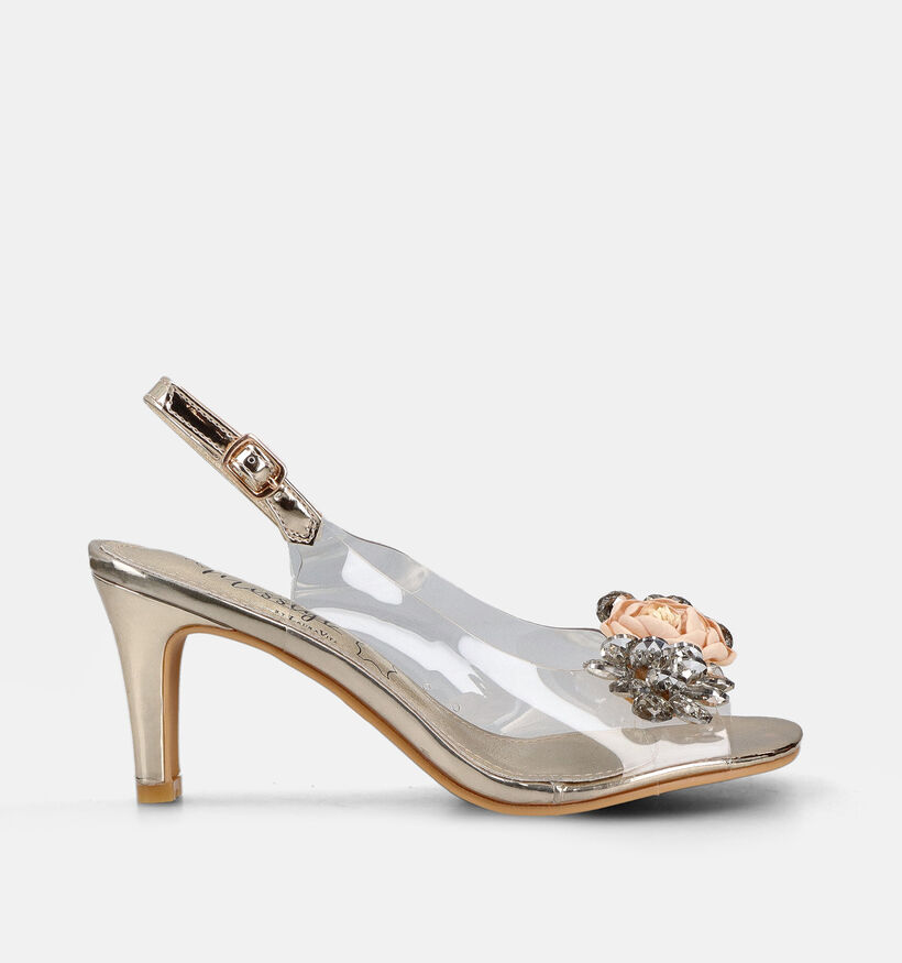 Laura Vita Mira Escarpins slingback en Transparent/Or pour femmes (373193)