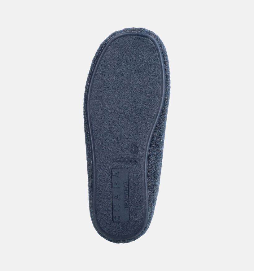 Scapa Homewear Pantoufles en Bleu pour hommes (381015) - pour semelles orthop&eacute;diques