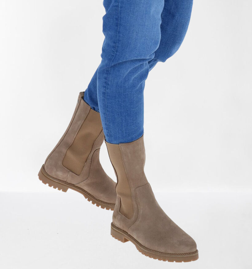 Tango Bee Taupe Chelsea Boots in daim (293970)