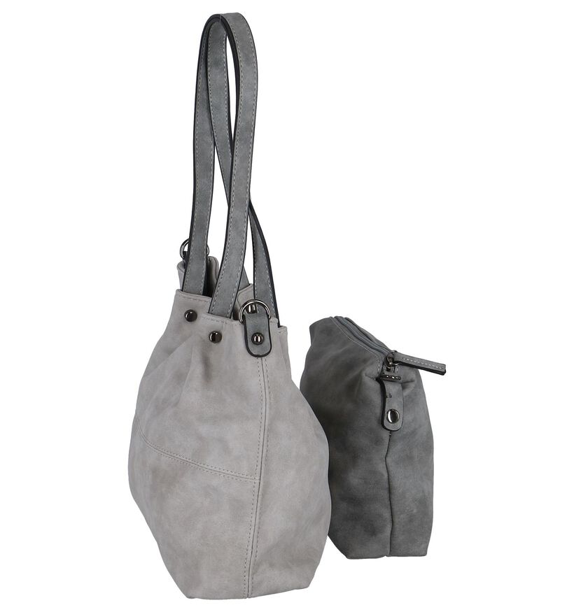 Emily & Noah Grijze Bag in bag Schoudertas in kunstleer (282172)