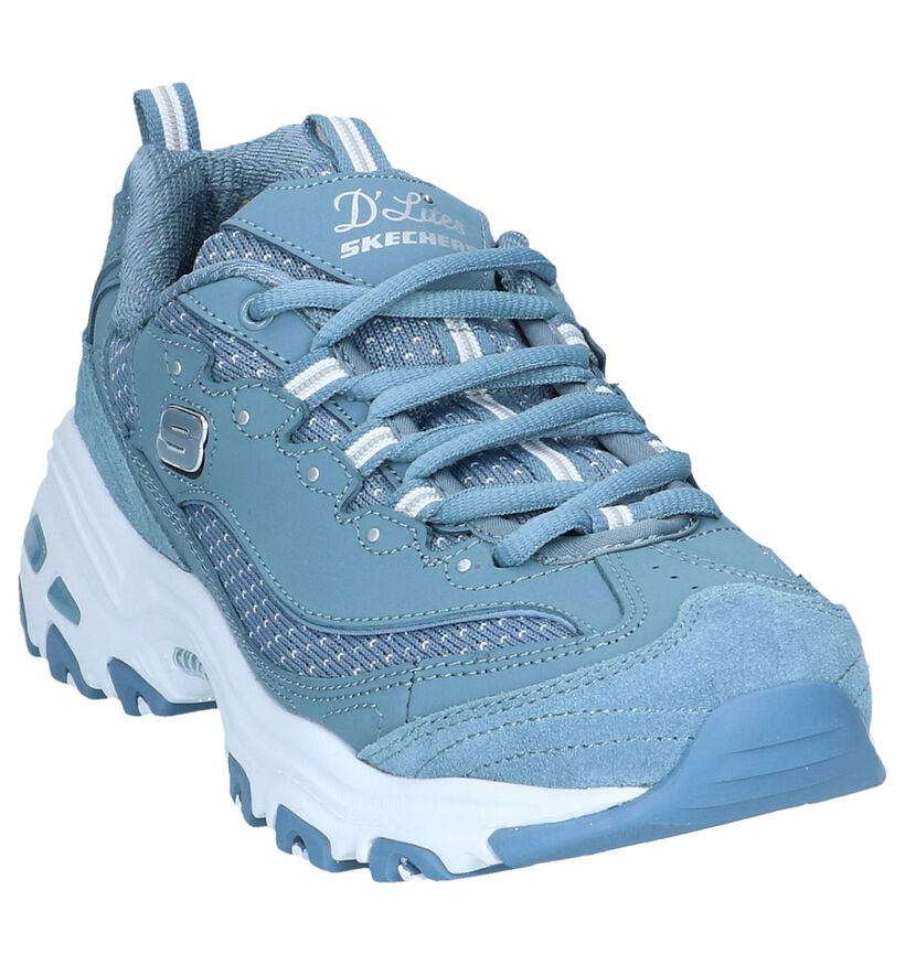 Blauwe Sneakers Skechers D'Lites Polka Nite in stof (252017)