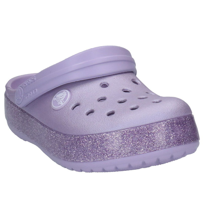 Crocs Crocband Glitter Zilveren Slippers in kunststof (255719)