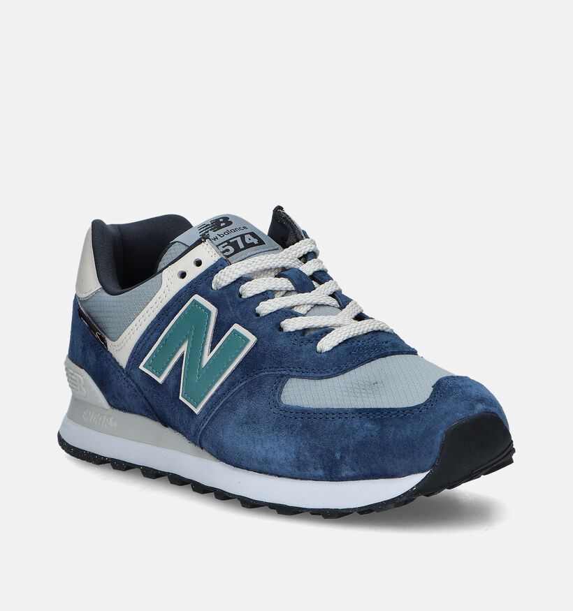 New Balance 574 SOA Baskets en Bleu pour hommes, garçons (343076) - pour semelles orthopédiques
