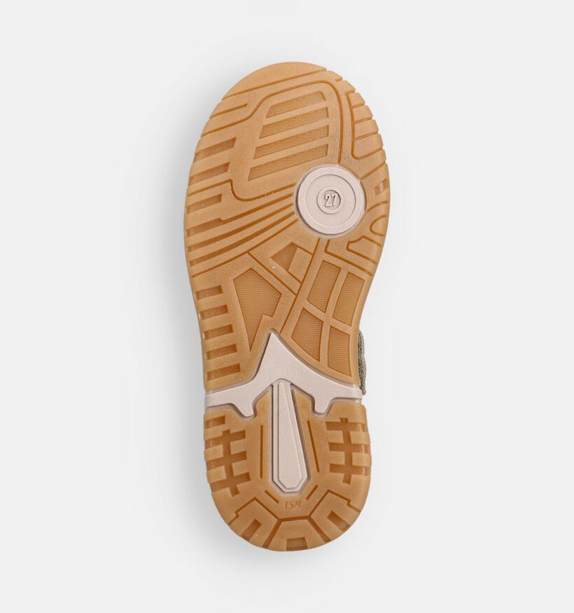 STONES and BONES Macan Ecru/Groene Sneakers voor jongens (369602) - geschikt voor steunzolen