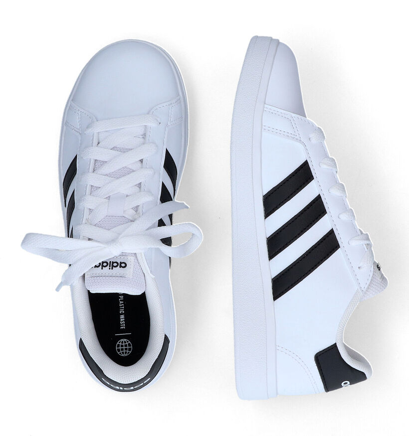 adidas Grand Court 2.0 Zwarte Sneakers in kunstleer (324110)