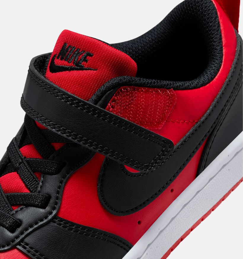 Nike Court Borough Low Zwarte/Rode Sneakers Nike Court Borough Low Zwarte/Rode Sneakers voor jongens, meisjes (359838) - geschikt voor steunzolen