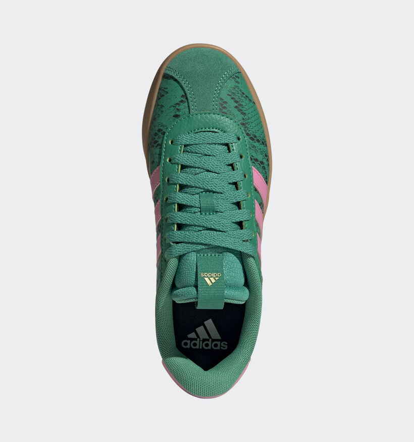 adidas VL Court 3.0 Baskets en Vert/Rose pour femmes (365420) - pour semelles orthopédiques