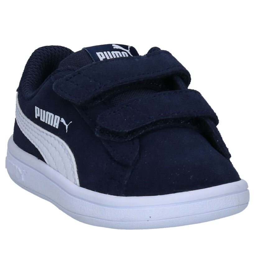 Puma Smash Blauwe Sneakers in leer (288262)