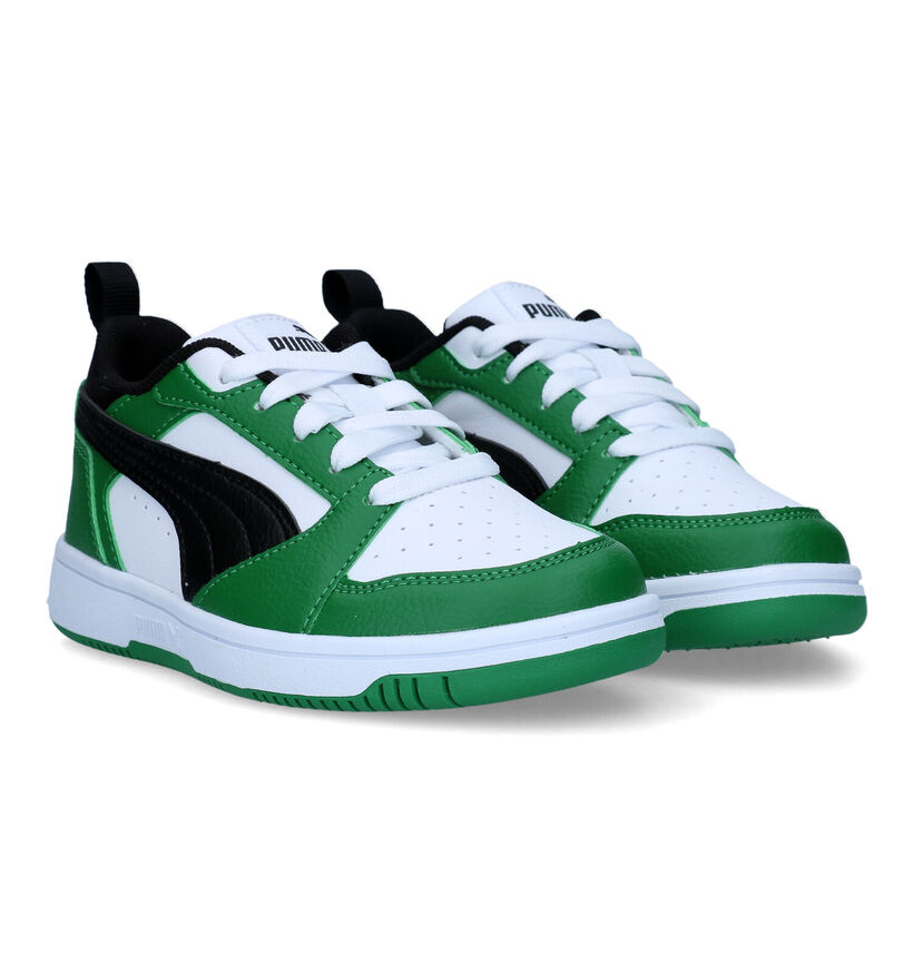 Puma Rebound V6 Baskets en Blanc pour filles, garçons (326488)