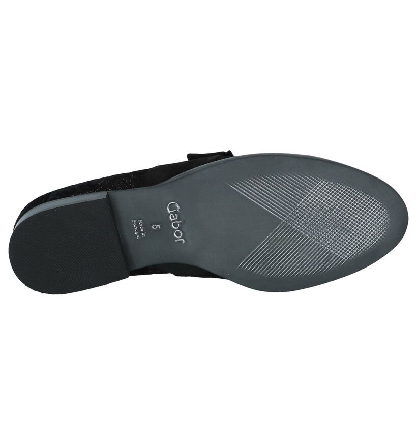 Gabor Loafers en Noir en daim (231244)