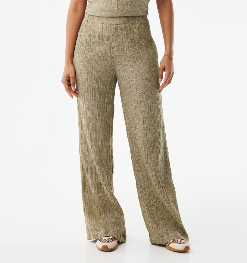 Mexx Crinkle Wide Leg Gouden Broek voor dames (368545)
