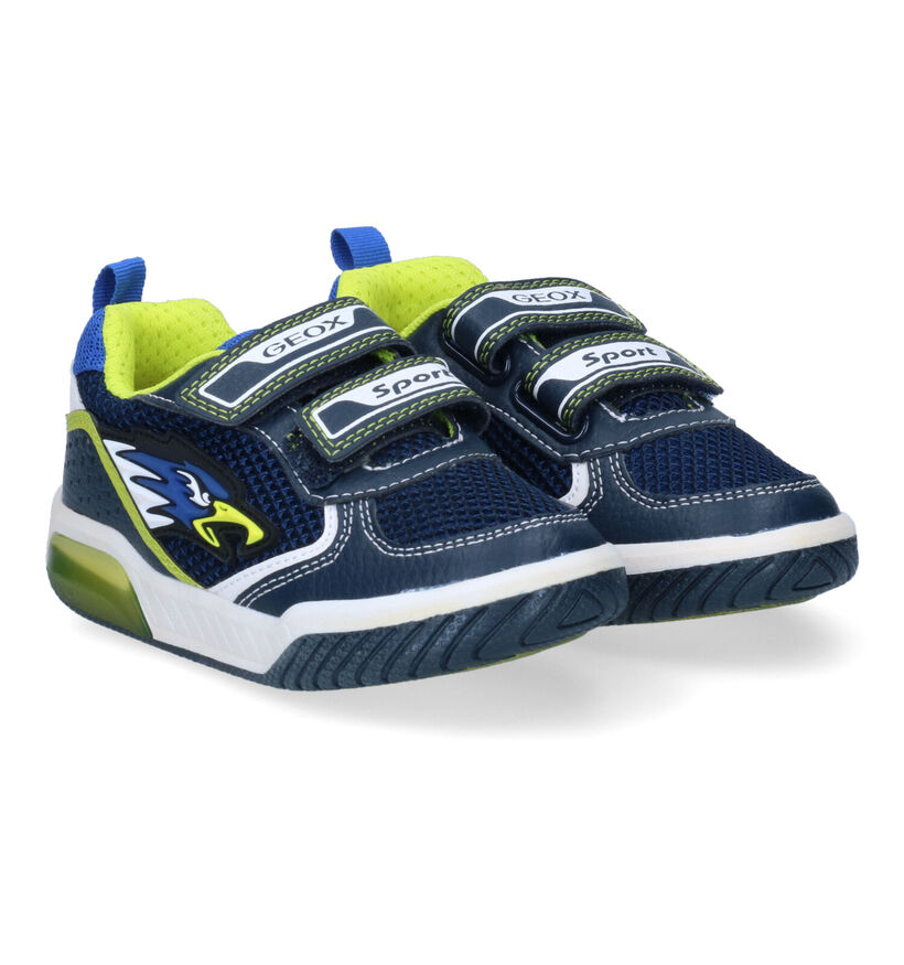 Geox Inek Boy B Blauwe Velcroschoenen met Lichtjes voor jongens (302603) - geschikt voor steunzolen