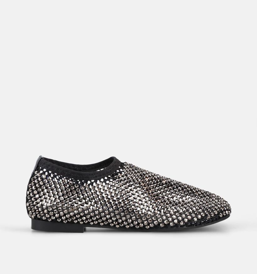 La Strada Zwarte/Zilveren Mesh Ballerina's met Steentjes voor dames (381642)