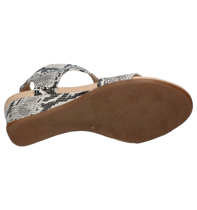 Grijze Sandalen met Sleehak Weekend in leer (248125)