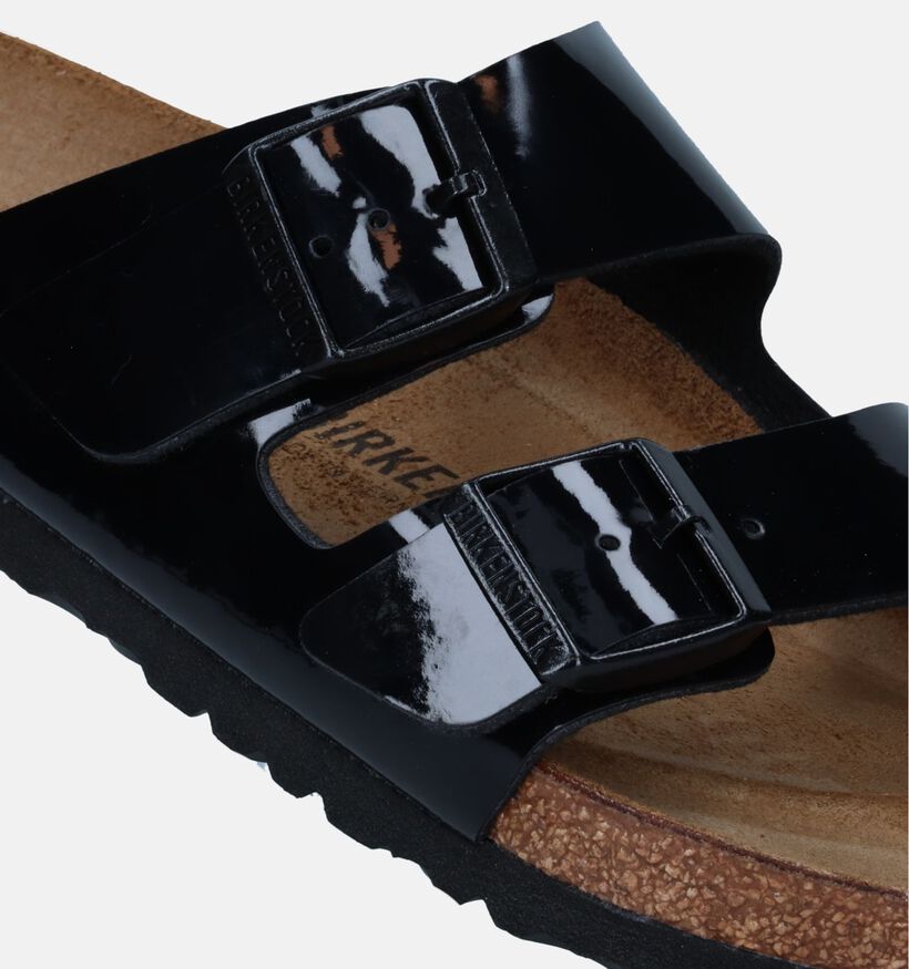 Birkenstock Arizona Birko Flor Patent Zwarte Slippers voor dames (337969)