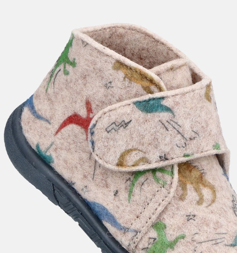Milo & Mila Dino Donkerbeige Gesloten Babypantoffels voor jongens, meisjes (381140) - geschikt voor steunzolen