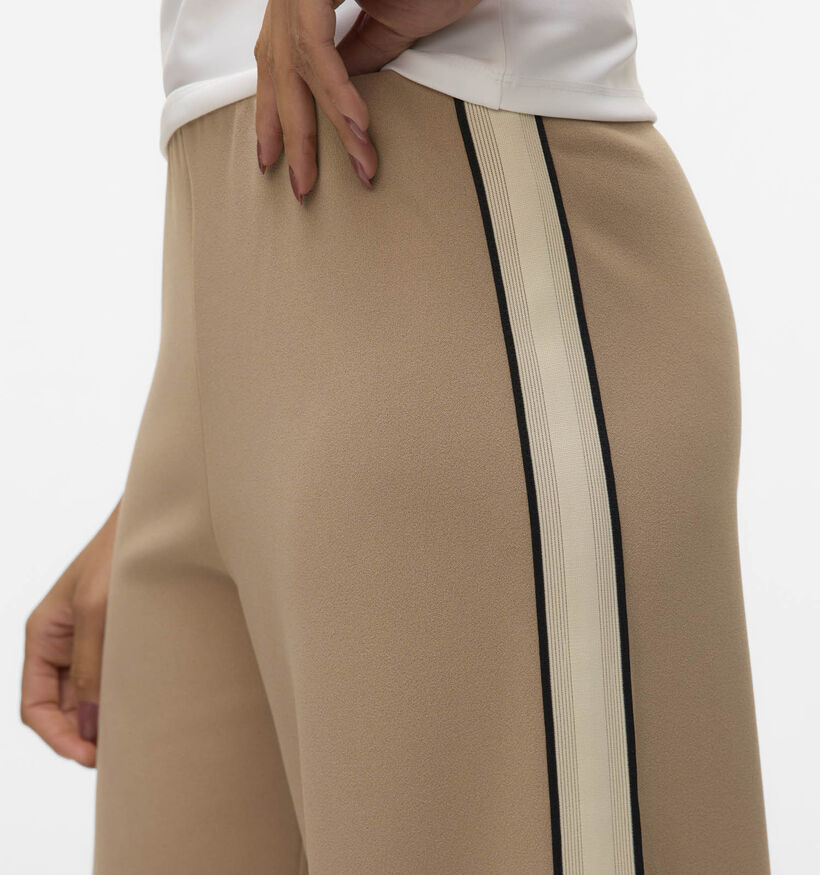 Vero Moda Berlin MW Wide Panel Donkerbeige Broek voor dames (367161)