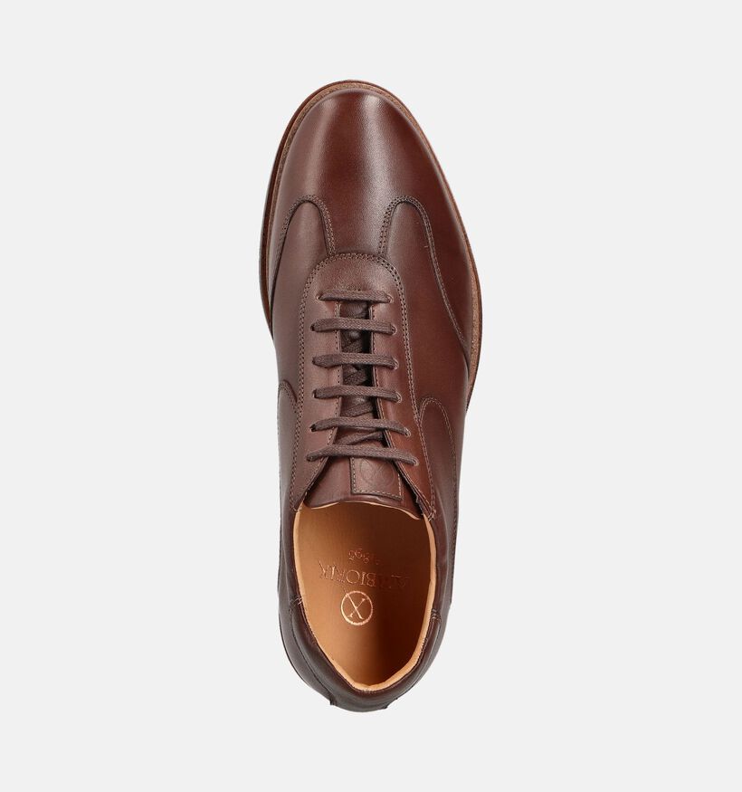 Ambiorix Paxton Bruine Geklede Veterschoenen voor heren (365007) - geschikt voor steunzolen