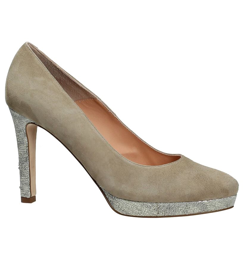 Beige High Heel Pumps Pedro Miralles in daim (178108)