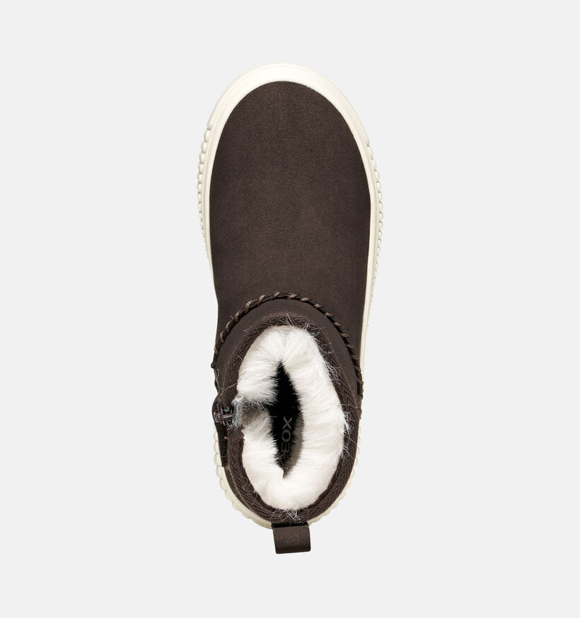 Geox Laquinny Bottes hautes en Brun foncé pour filles (361915)