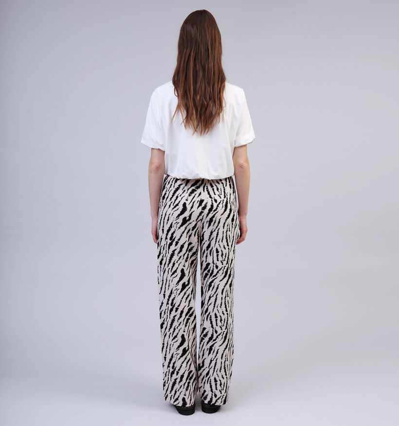 Pieces Tarlem Graphic Zebra Wijde Broek Wit voor dames (357385)