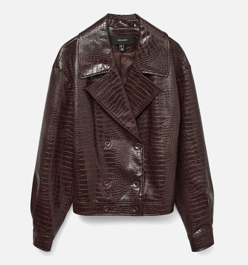 Vero Moda Croco Veste courte en Bordeaux pour femmes (354063)