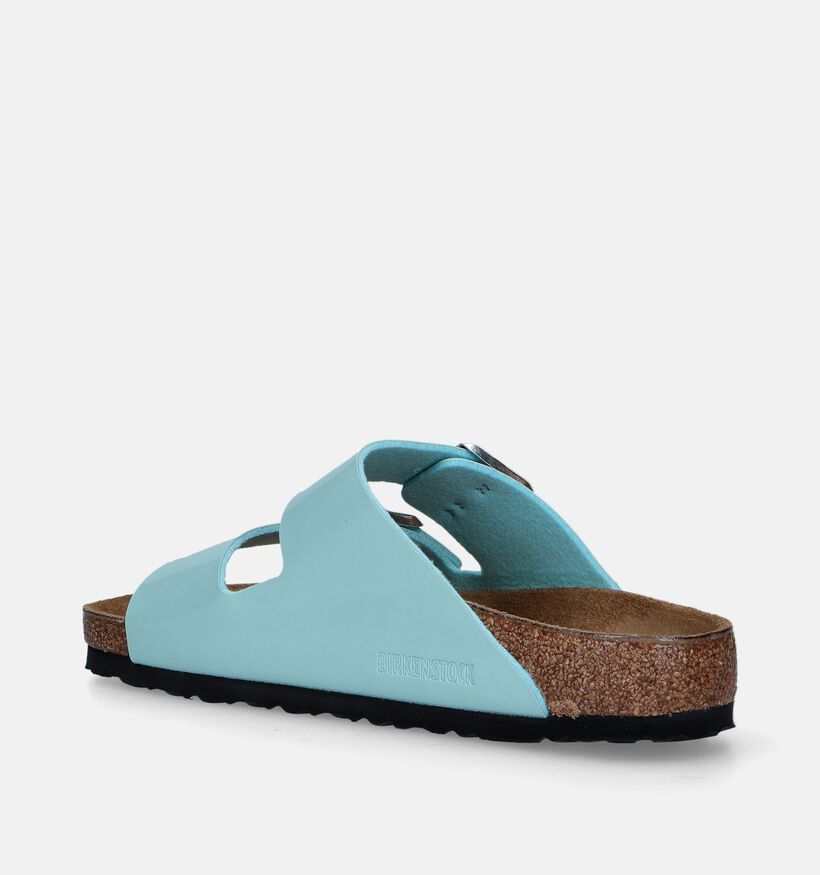 Birkenstock Arizona Birko Flor Patent Blauwe Slippers voor dames (337981)