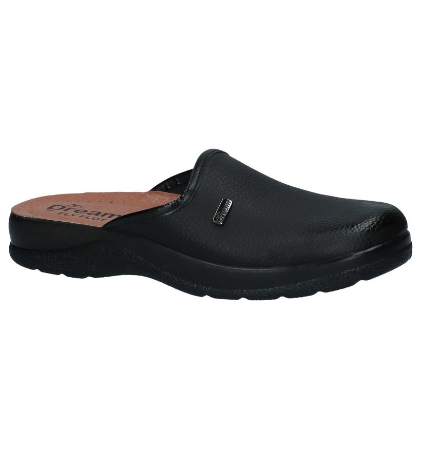 Dream by Fly Flot Zwarte Pantoffels in leer (281890)