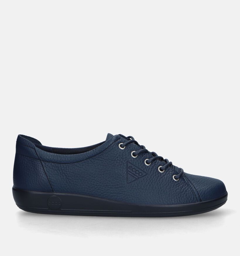 ECCO Soft 2.0 Blauwe Veterschoenen voor dames (336845) - geschikt voor steunzolen